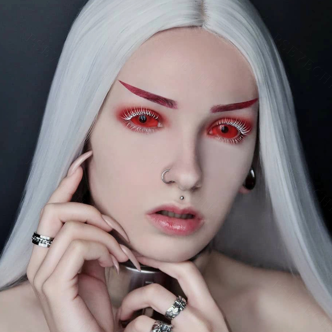 Pure Red Sclera 22mm Costume Yearly Contact Lenses