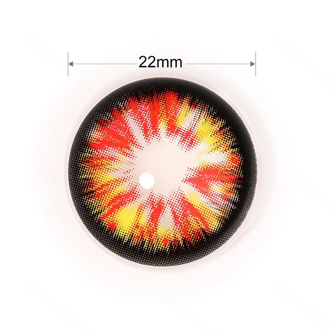 Flame Stone Yellow 22mm Costume Yearly Contact Lenses | 2 Pcs