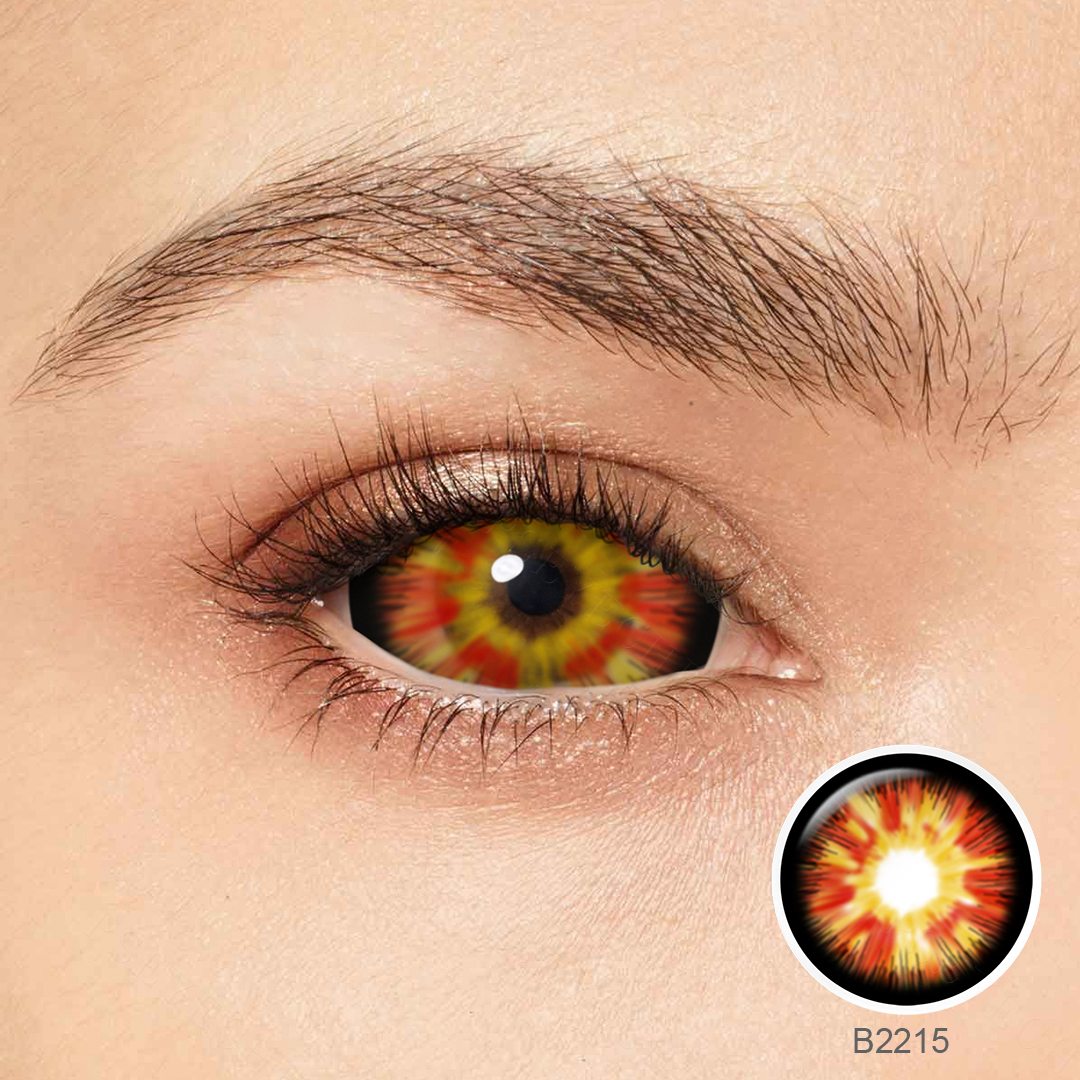 Flame Stone Yellow 22mm Costume Yearly Contact Lenses | 2 Pcs
