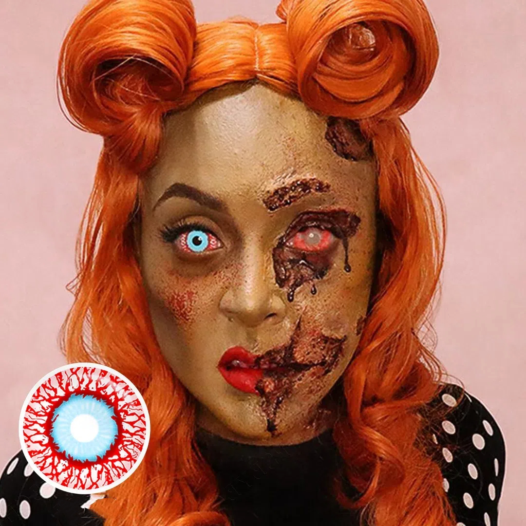 Bloodshot Red Sclera 22mm Costume Yearly Contact Lenses