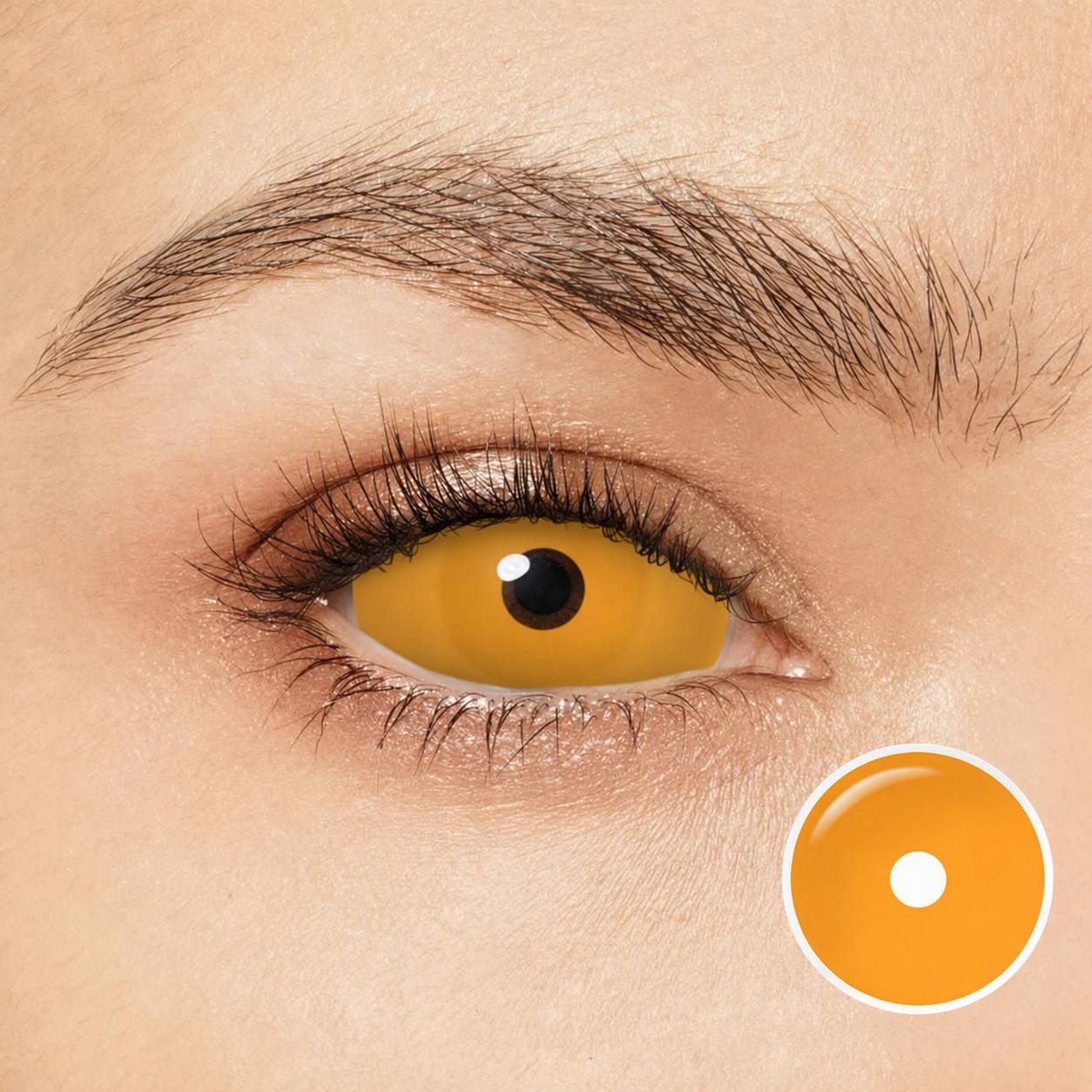 Pure Orange 22mm Costume Yearly Contact Lenses | 2 Pcs