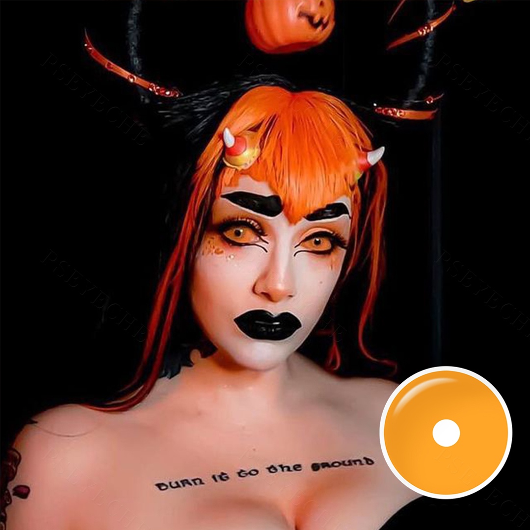 Pure Orange 22mm Costume Yearly Contact Lenses | 2 Pcs