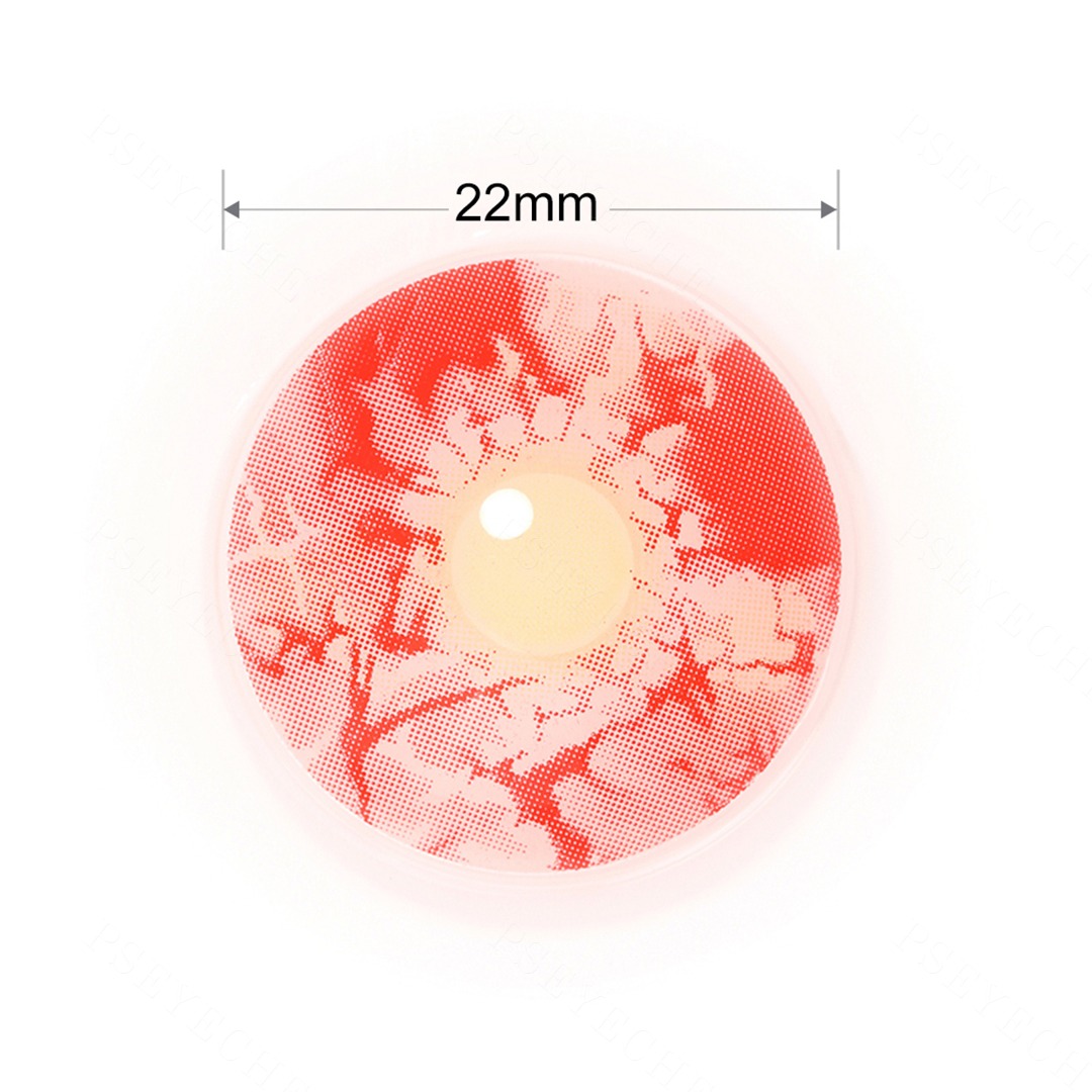 Crimson Bloom Red 22mm Costume Yearly Contact Lenses | 2 Pcs