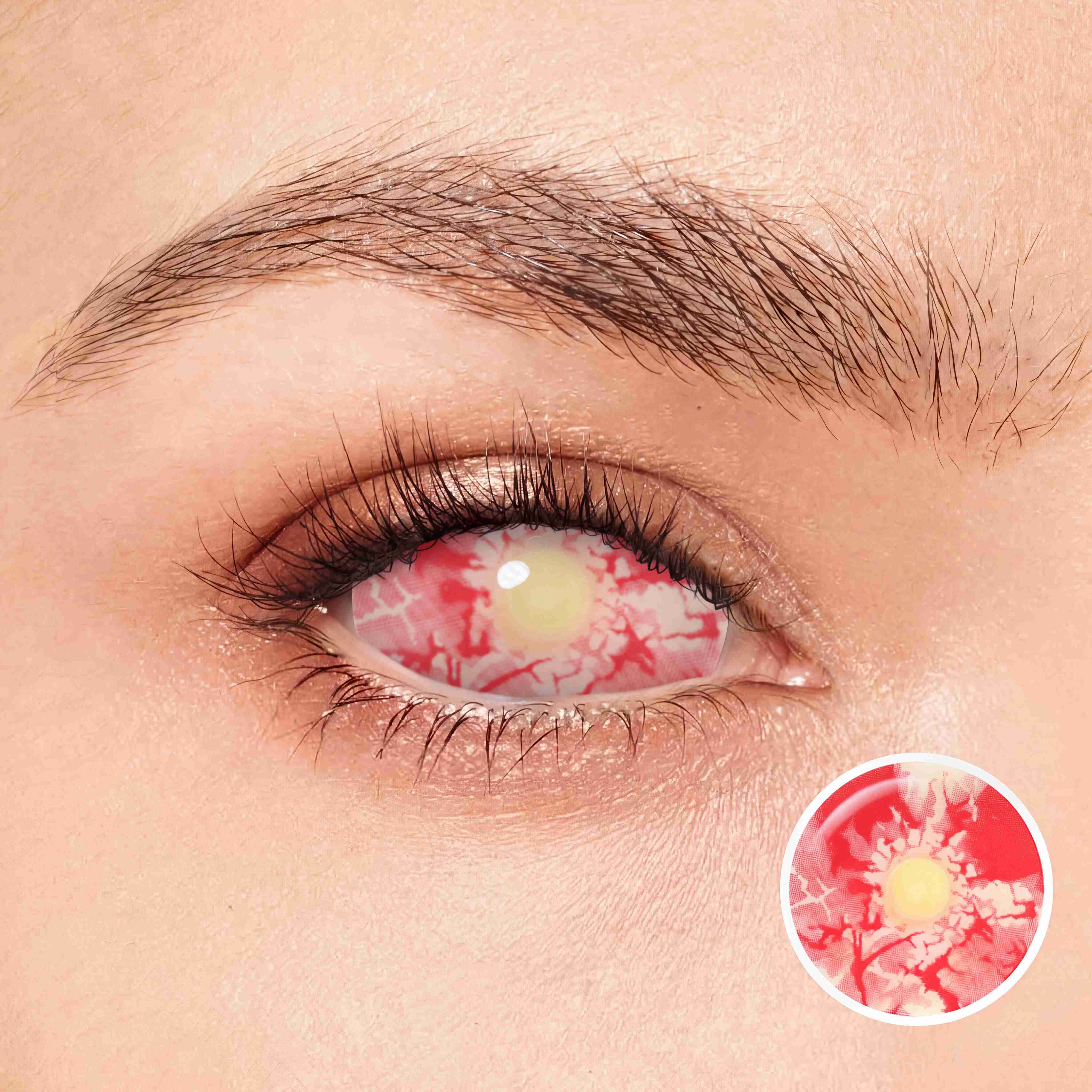 Crimson Bloom Red 22mm Costume Yearly Contact Lenses | 2 Pcs