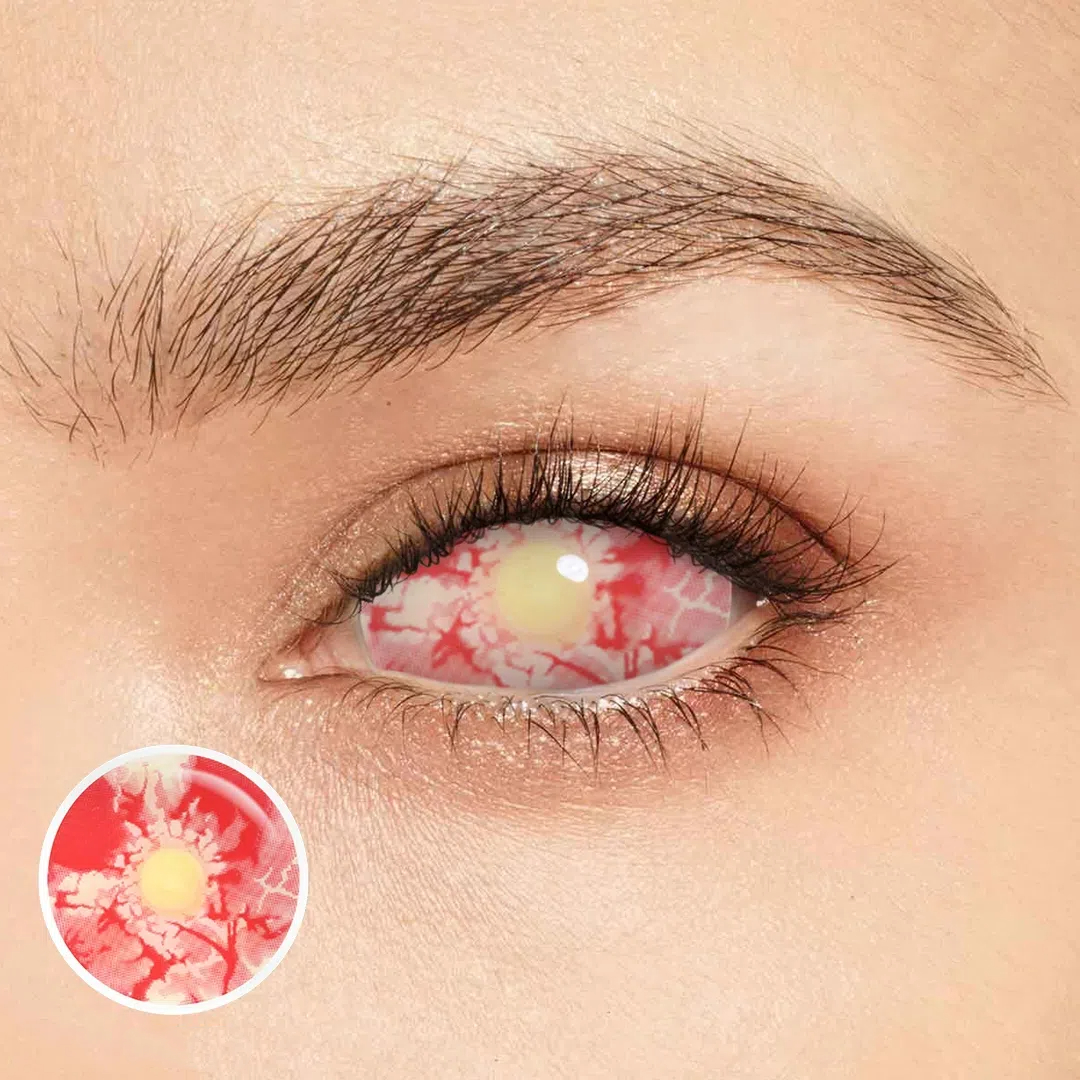 Bloody Zombie Red Sclera 22mm Costume Yearly Contact Lenses