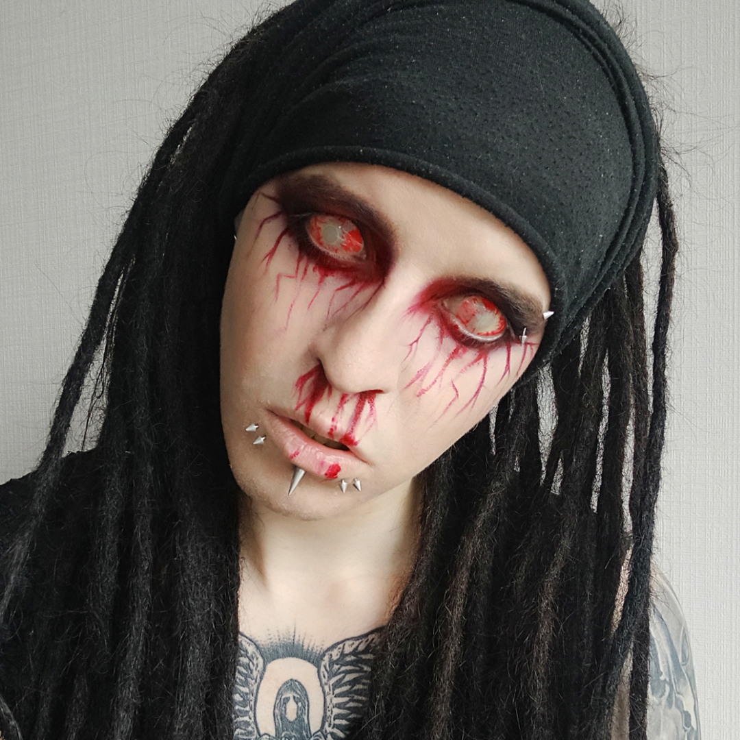 Bloody Zombie Red Sclera 22mm Costume Yearly Contact Lenses