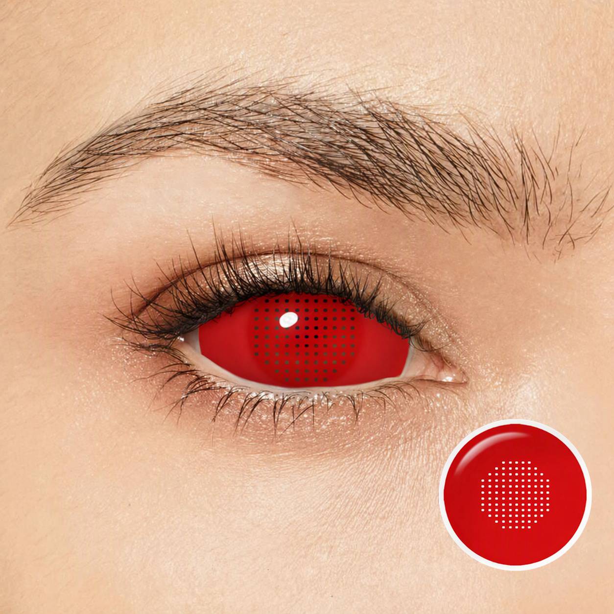 Pixel Ember Red 22mm Costume Yearly Contact Lenses | 2 Pcs
