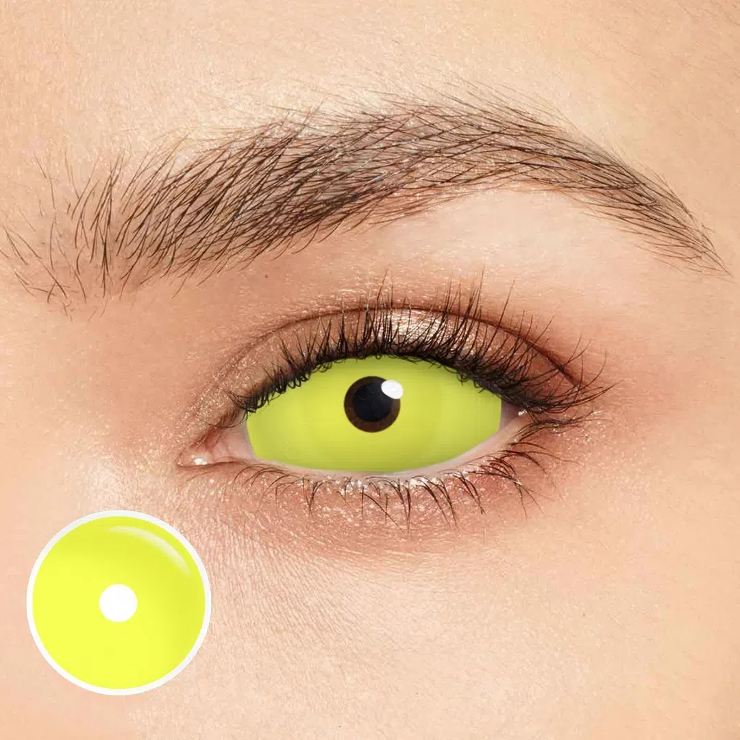 Pure Yellow Sclera 22mm Costume Yearly Contact Lenses
