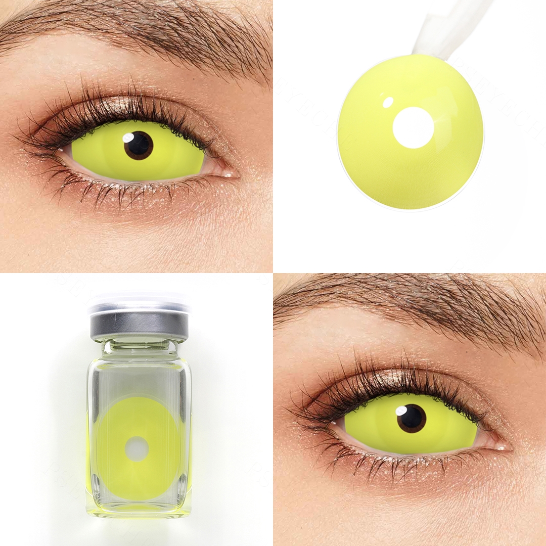 Pure Yellow Sclera 22mm Costume Yearly Contact Lenses