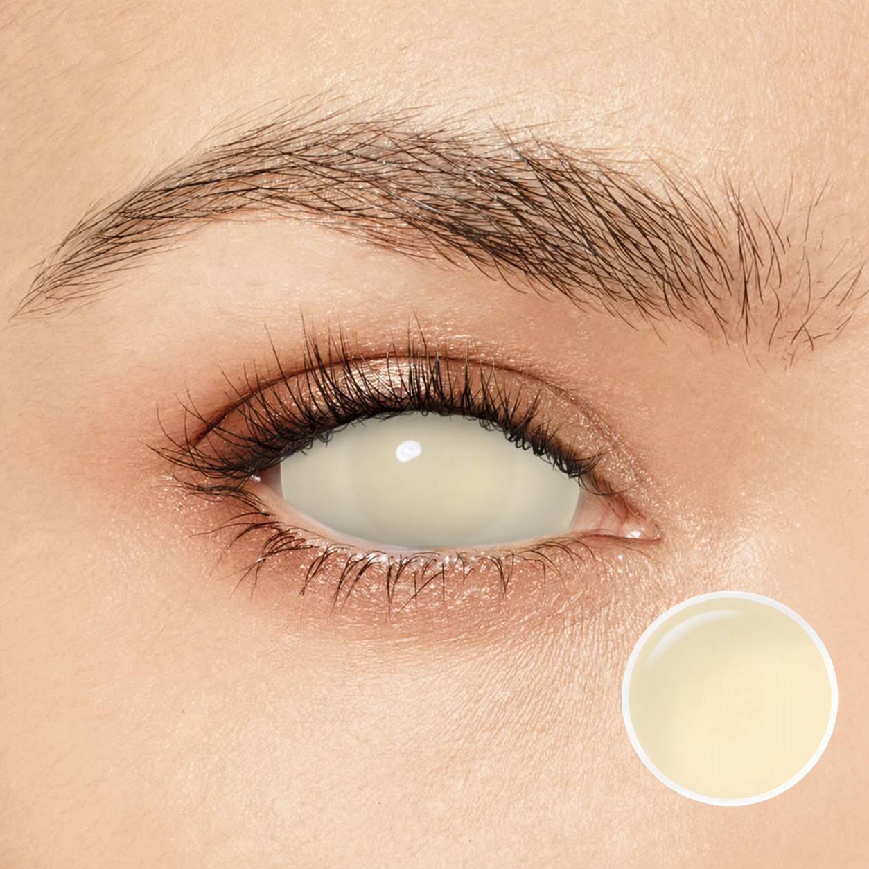 Ivory Yellow Costume 22mm Yearly Contact Lenses | 2 Pcs