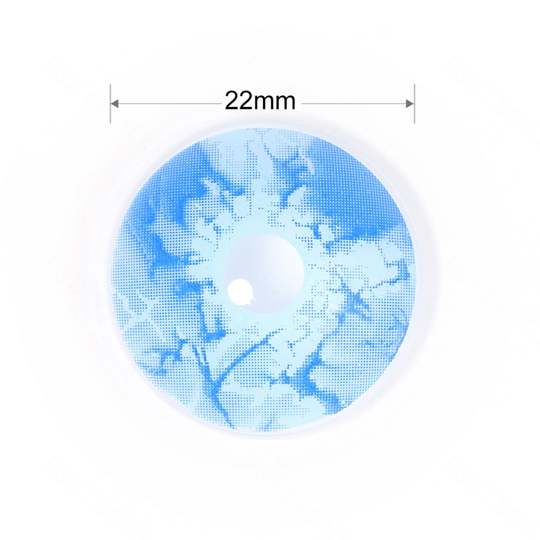 Crimson Bloom Blue 22mm Costume Yearly Contact Lenses | 2 Pcs