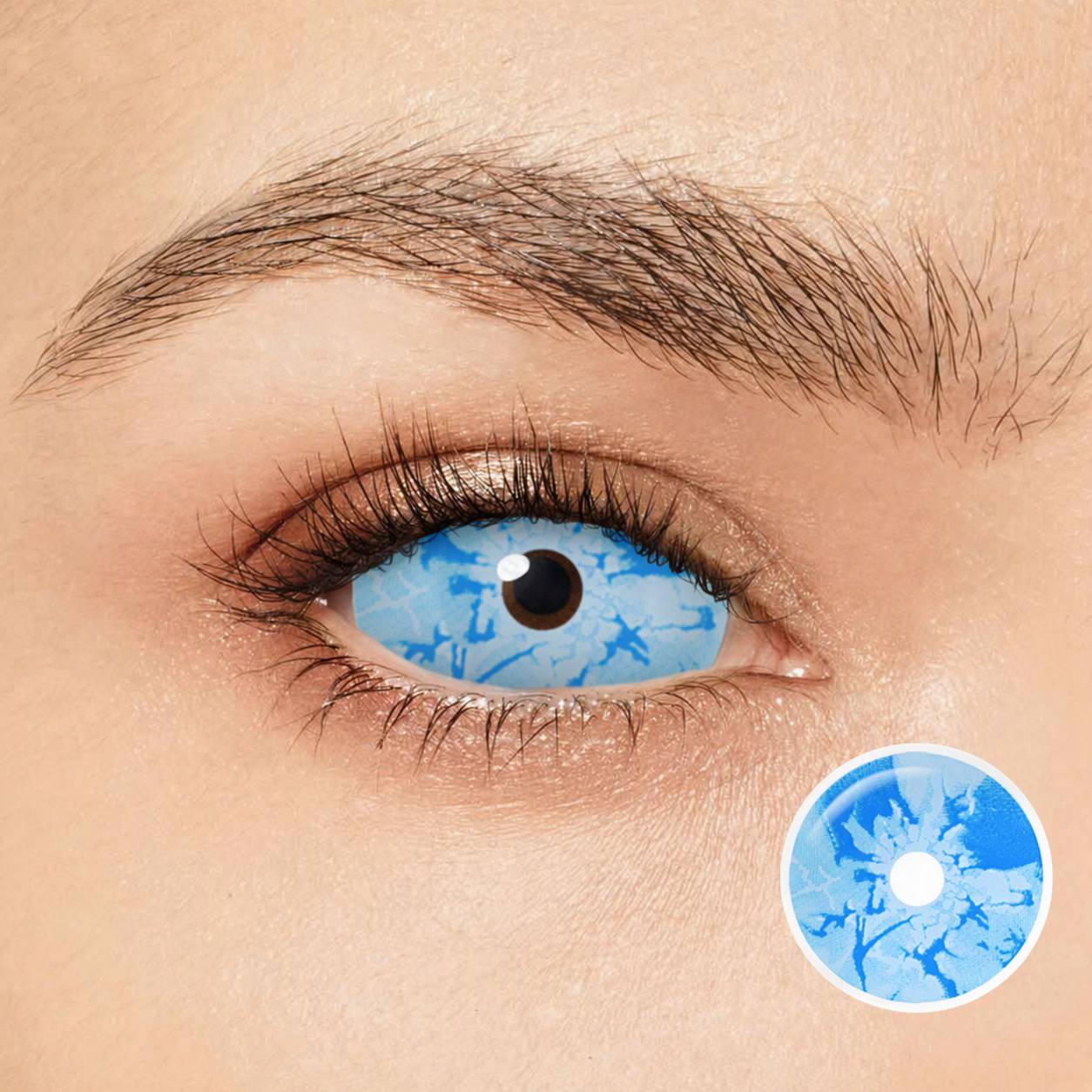 Crimson Bloom Blue 22mm Costume Yearly Contact Lenses | 2 Pcs