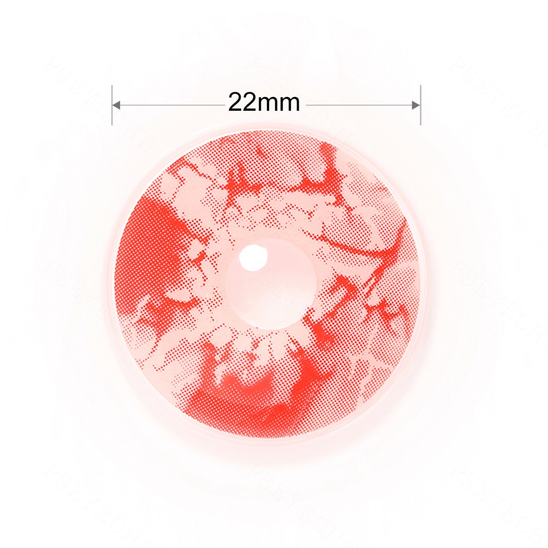 Crimson Bloom Ⅱ Red 22mm Costume Yearly Contact Lenses | 2 Pcs