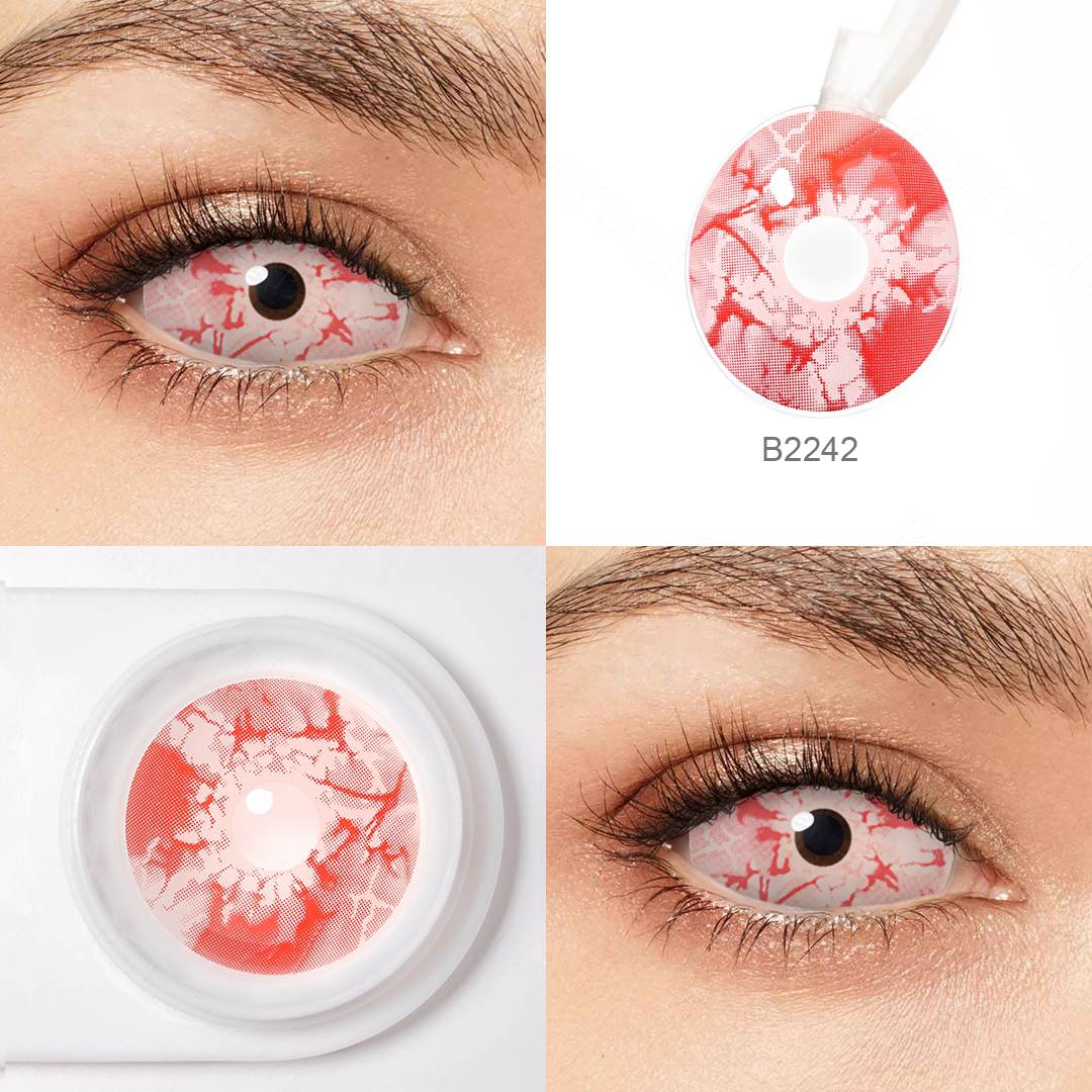 Crimson Bloom Ⅱ Red 22mm Costume Yearly Contact Lenses | 2 Pcs