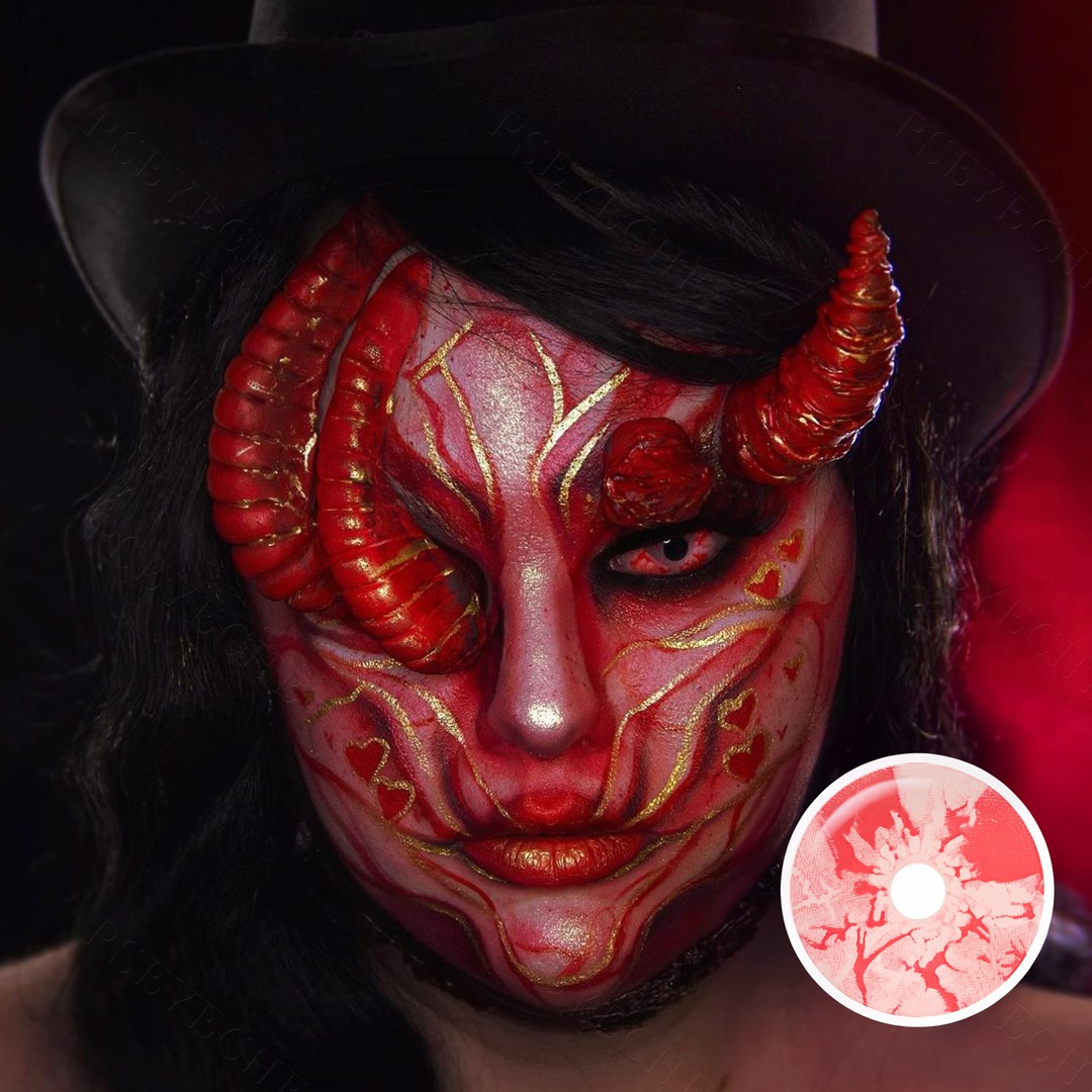 Crimson Bloom Ⅱ Red 22mm Costume Yearly Contact Lenses | 2 Pcs