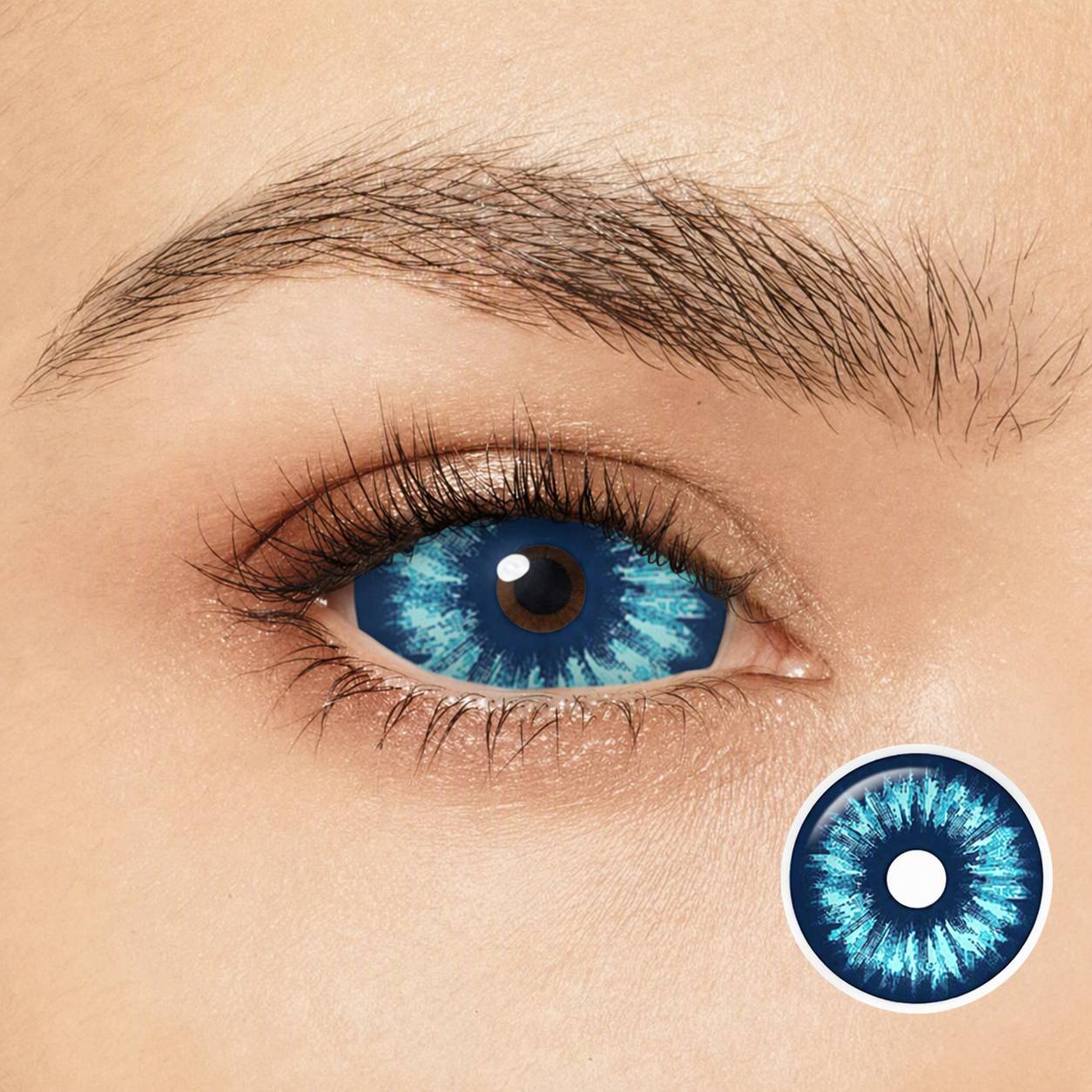 Arctic Starburst Blue 22mm Costume Yearly Contact Lenses | 2 Pcs