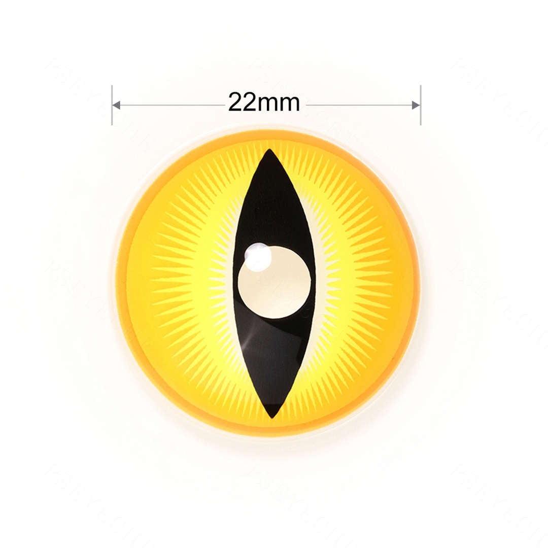Golden Viper Yellow 22mm Costume Yearly Contact Lenses | 2 Pcs