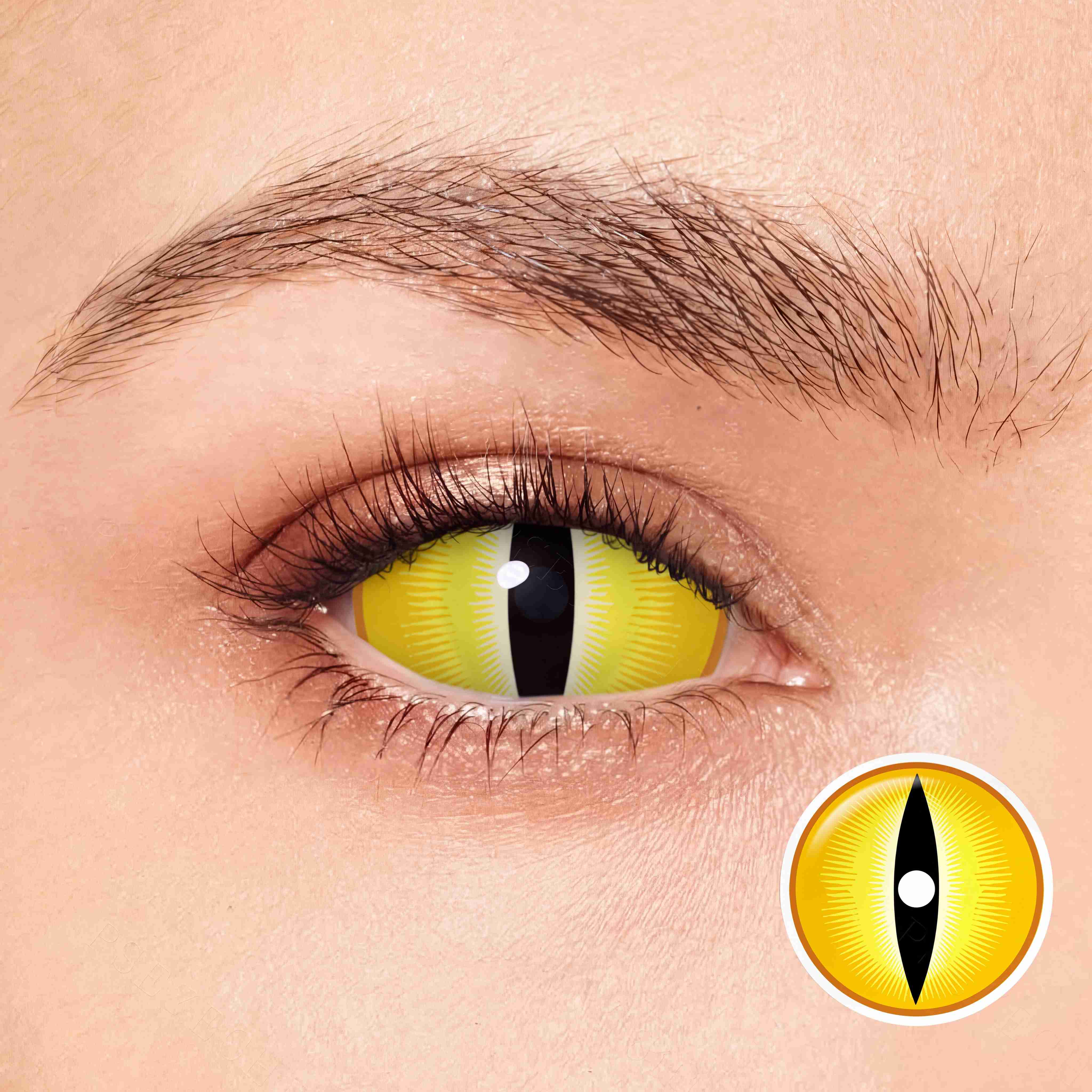 Golden Viper Yellow 22mm Costume Yearly Contact Lenses | 2 Pcs