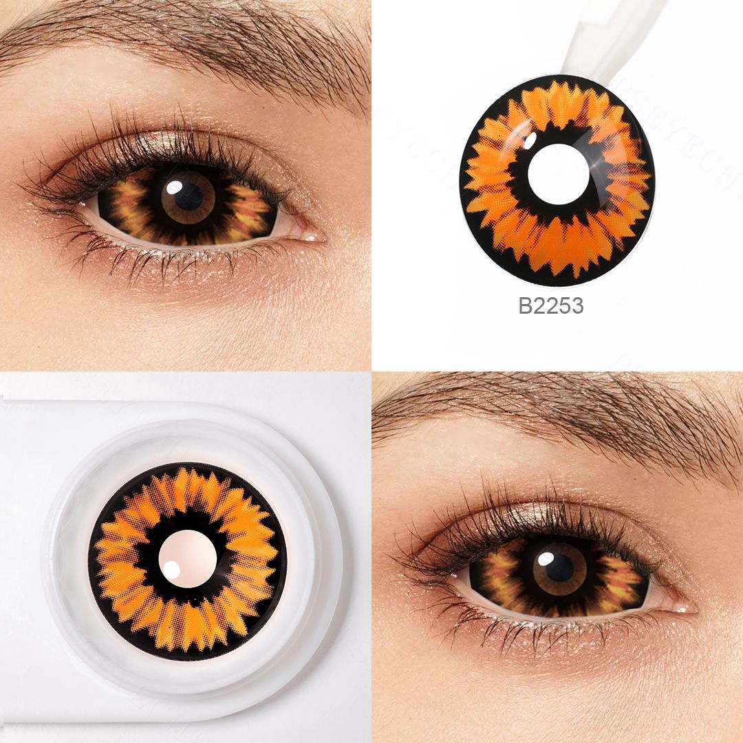 Ember Crown Yellow 22mm Costume Yearly Contact Lenses | 2 Pcs
