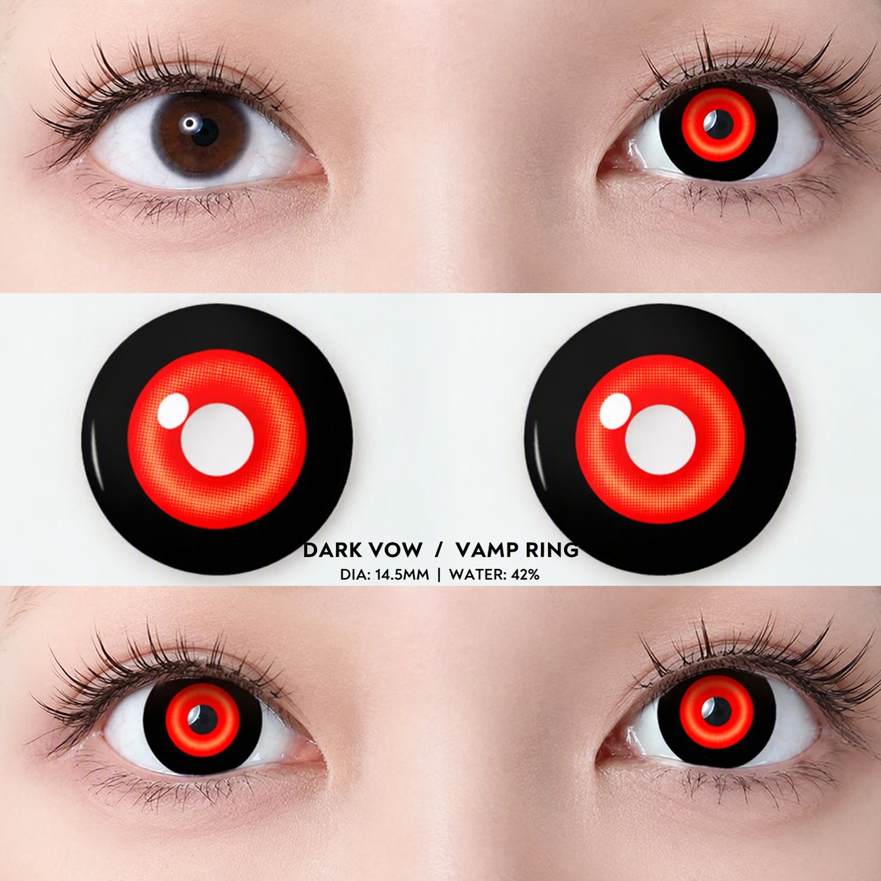 Dark Vow Vamp Ring Red Costume Yearly Contact Lenses | 2 Pcs