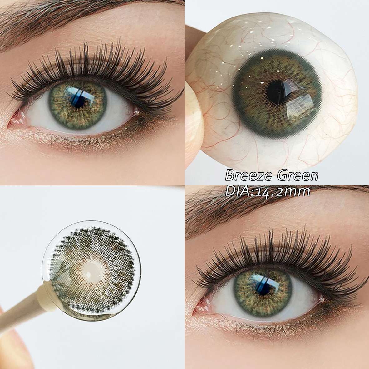 Breeze Green Prescription Yearly Contact Lenses | 2 Pcs
