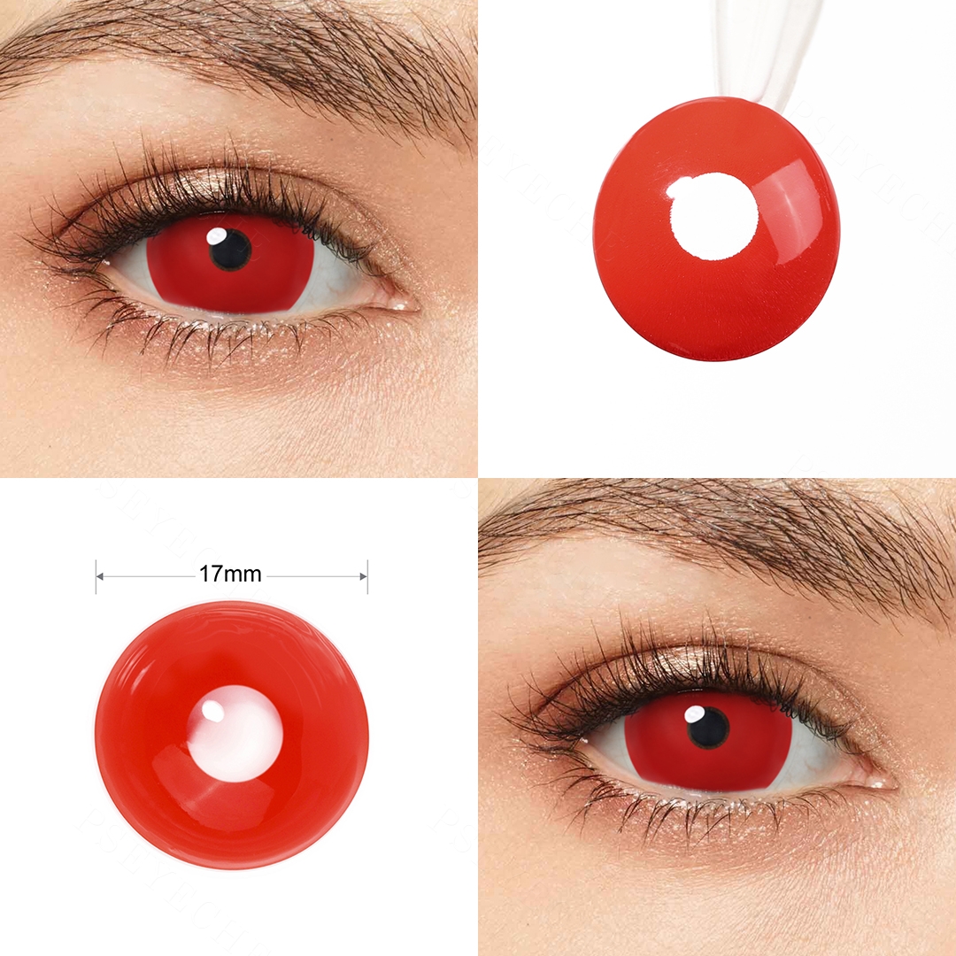 Red Zombie Sclera 17mm Costume Yearly Contact Lenses