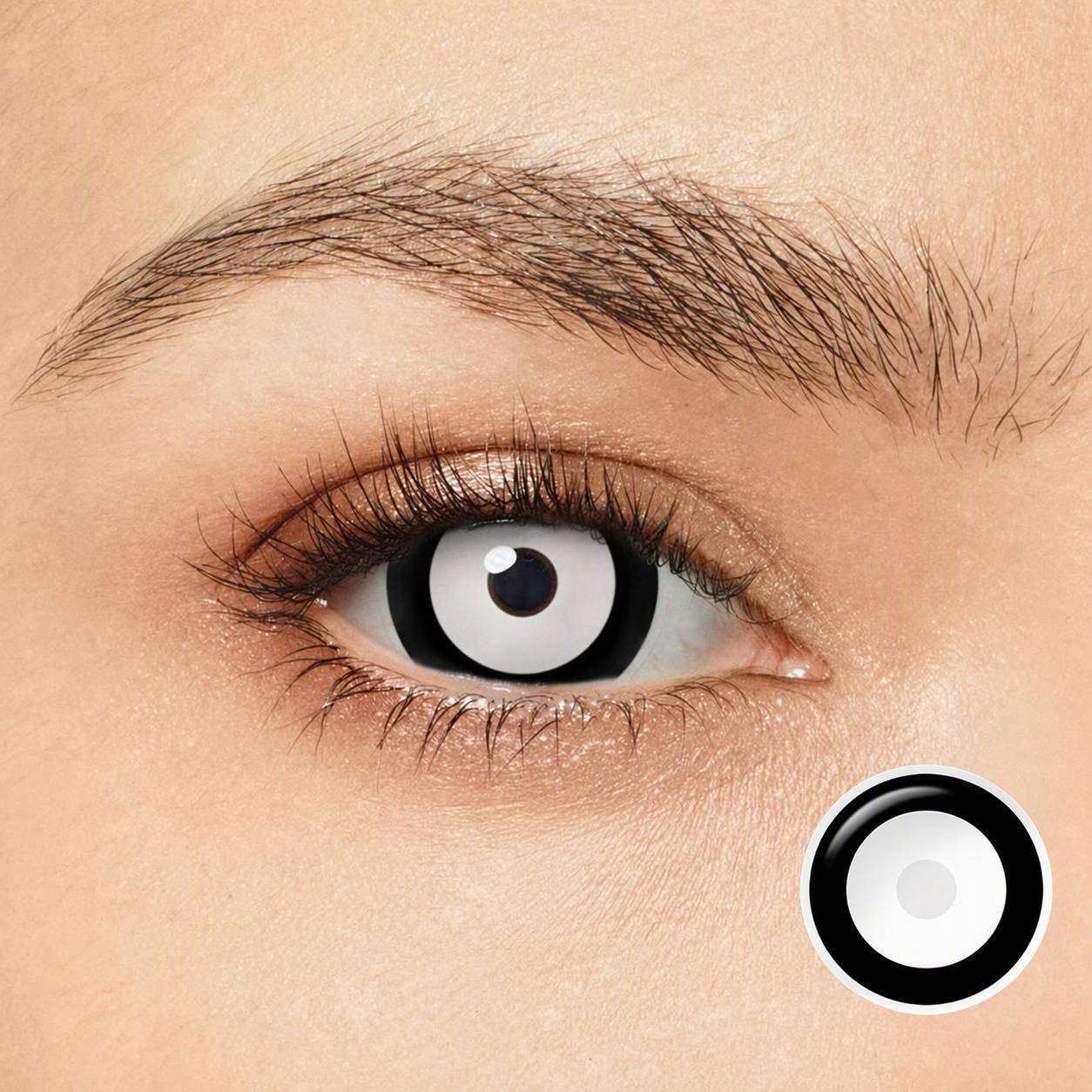Midnight Halo White 17mm Costume Yearly Contact Lenses | 2 Pcs