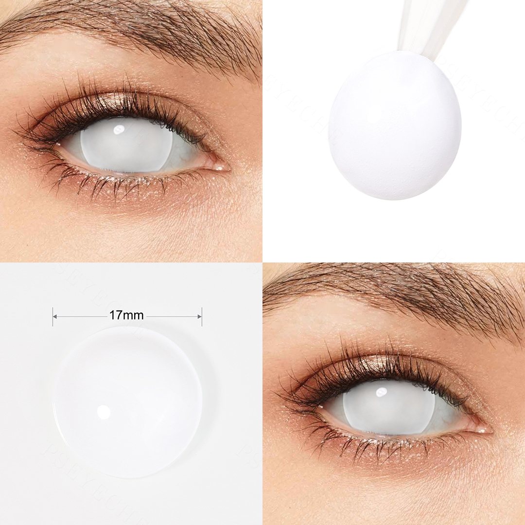 Blind White Sclera 17mm Costume Yearly Contact Lenses