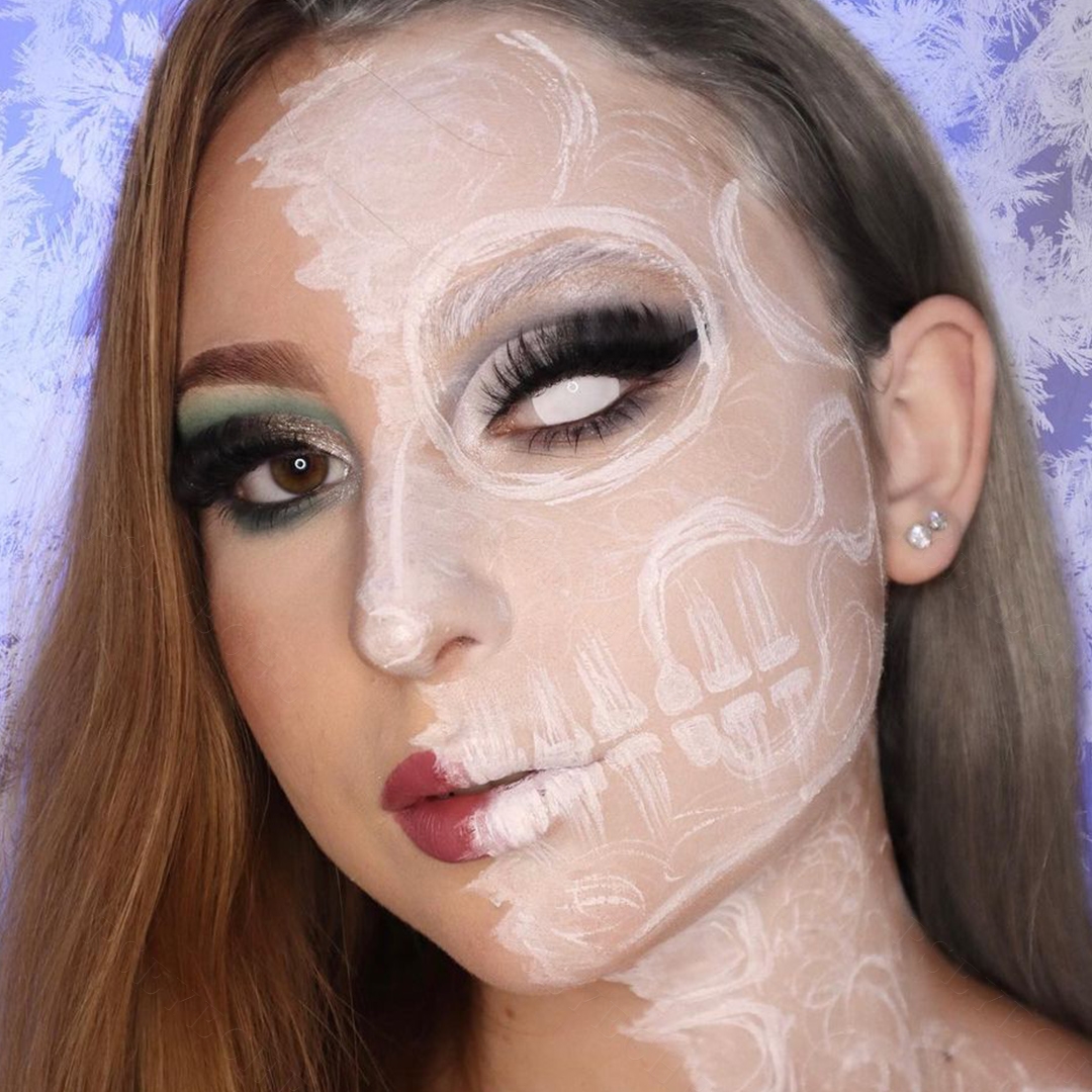 Blind White Sclera 17mm Costume Yearly Contact Lenses