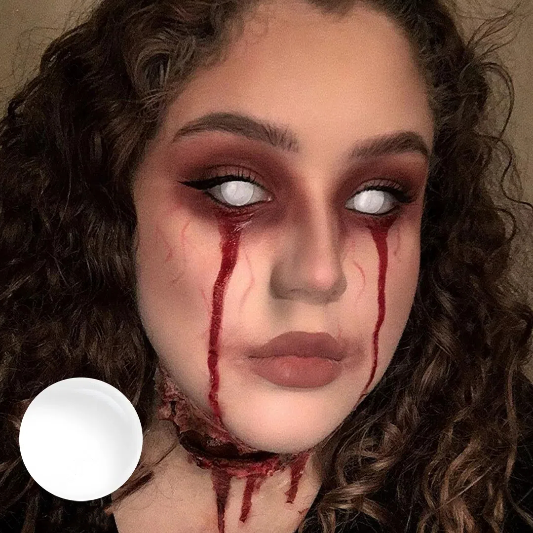 Blind White Sclera 17mm Costume Yearly Contact Lenses