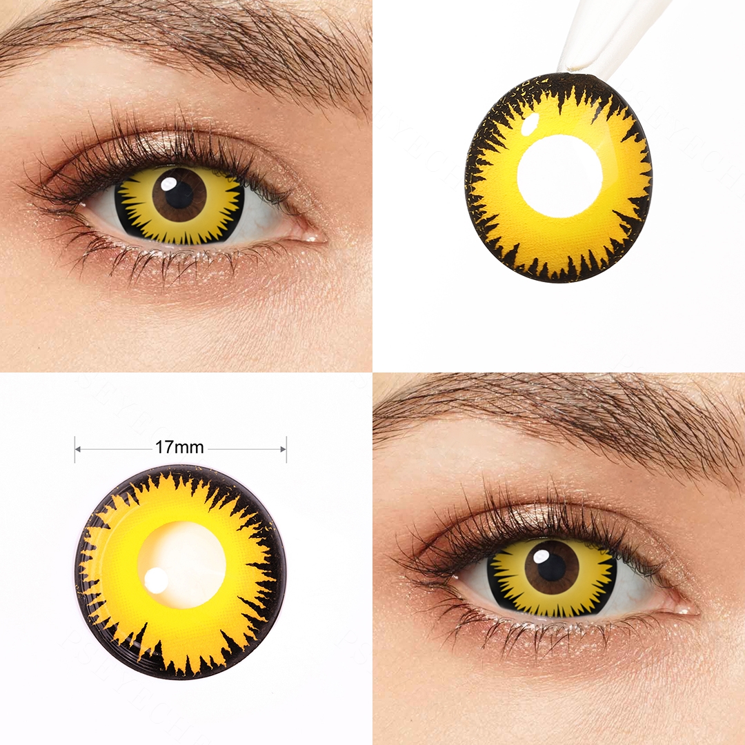 Yellow Werewolf Sclera 17mm Costume Yearly Contact Lenses