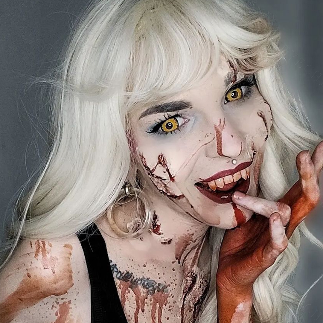 Yellow Werewolf Sclera 17mm Costume Yearly Contact Lenses