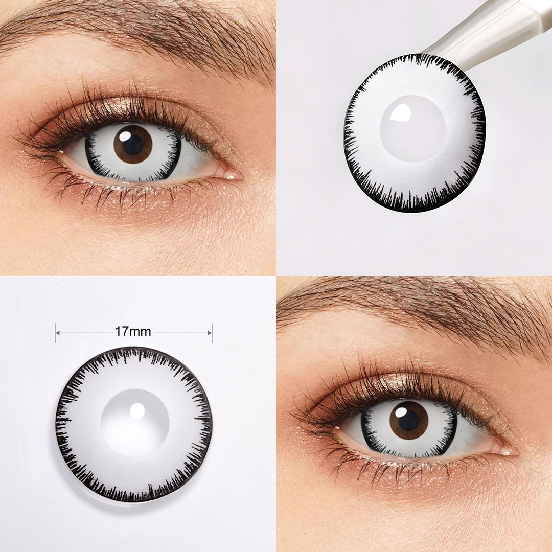 Storm White Sclera 17mm Costume Yearly Contact Lenses