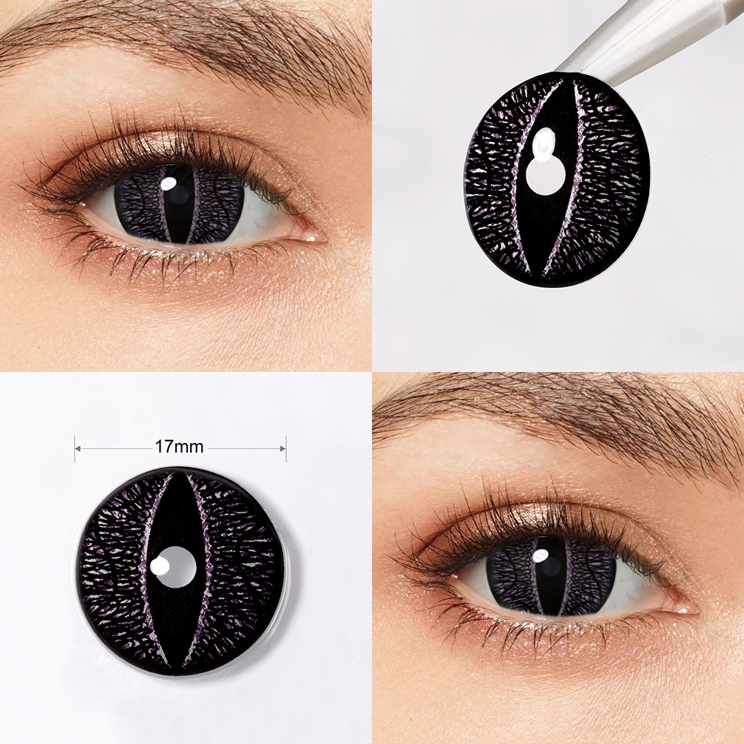 Devil's Eye Black Sclera 17mm Costume Yearly Contact Lenses