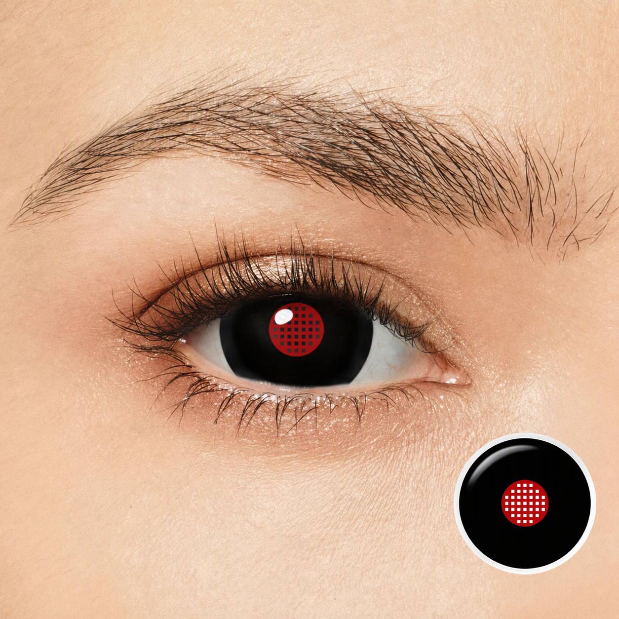Red Signal Black 17mm Costume Yearly Contact Lenses | 2 Pcs