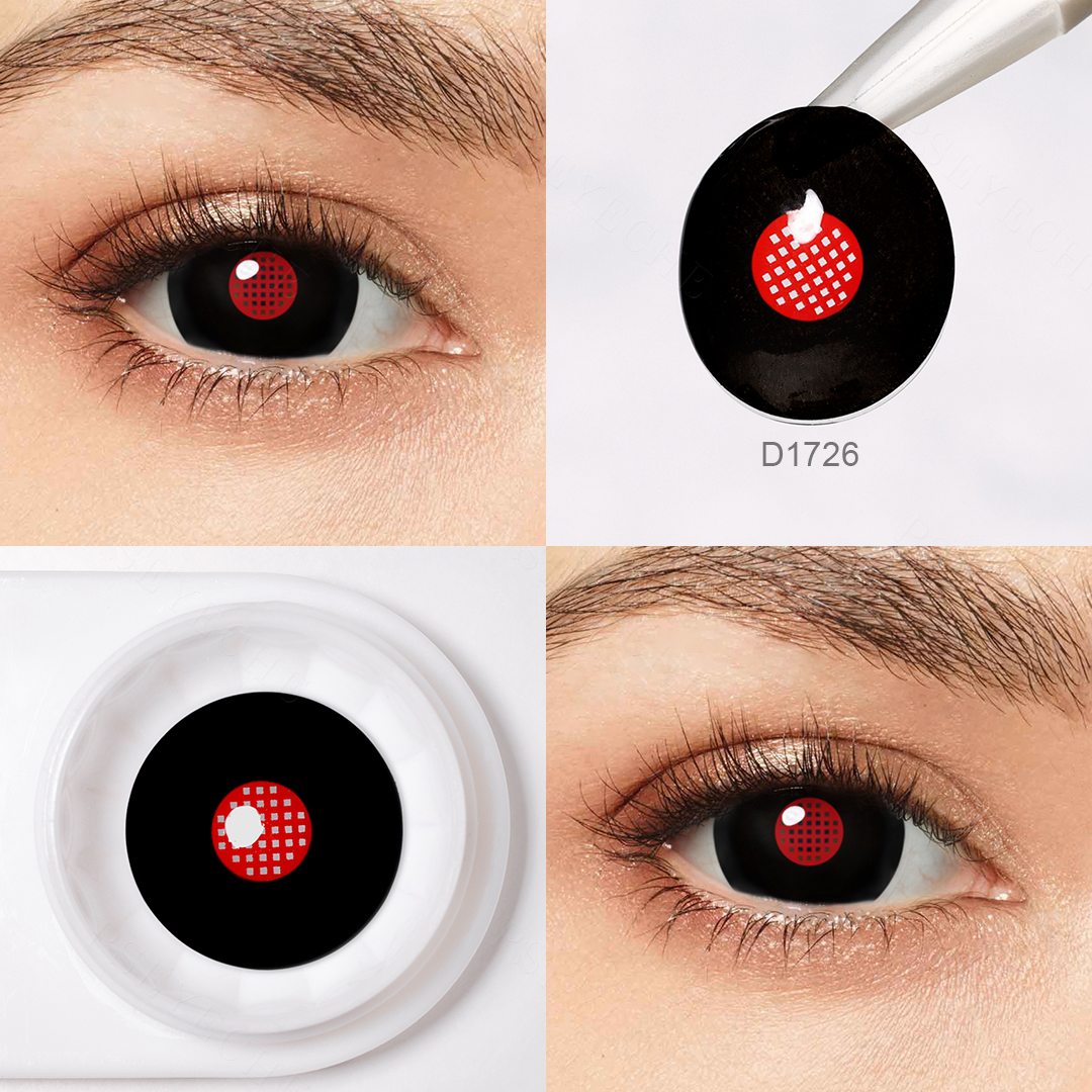 Red Signal Black 17mm Costume Yearly Contact Lenses | 2 Pcs