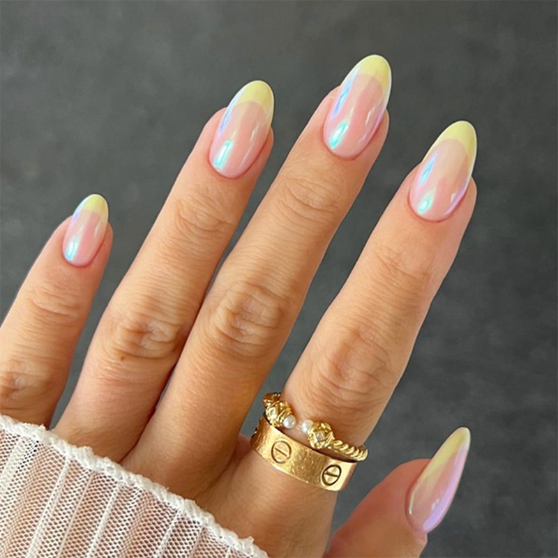 Lemon Trim Yellow Nails