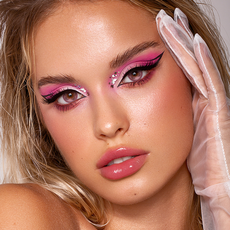 Papillon Pink Costume Prescription Yearly Contact Lenses