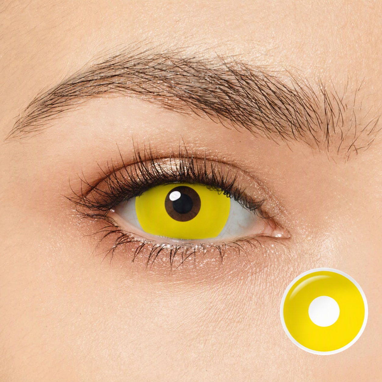Lemon Flash Yellow 17mm Costume Yearly Contact Lenses | 2 Pcs