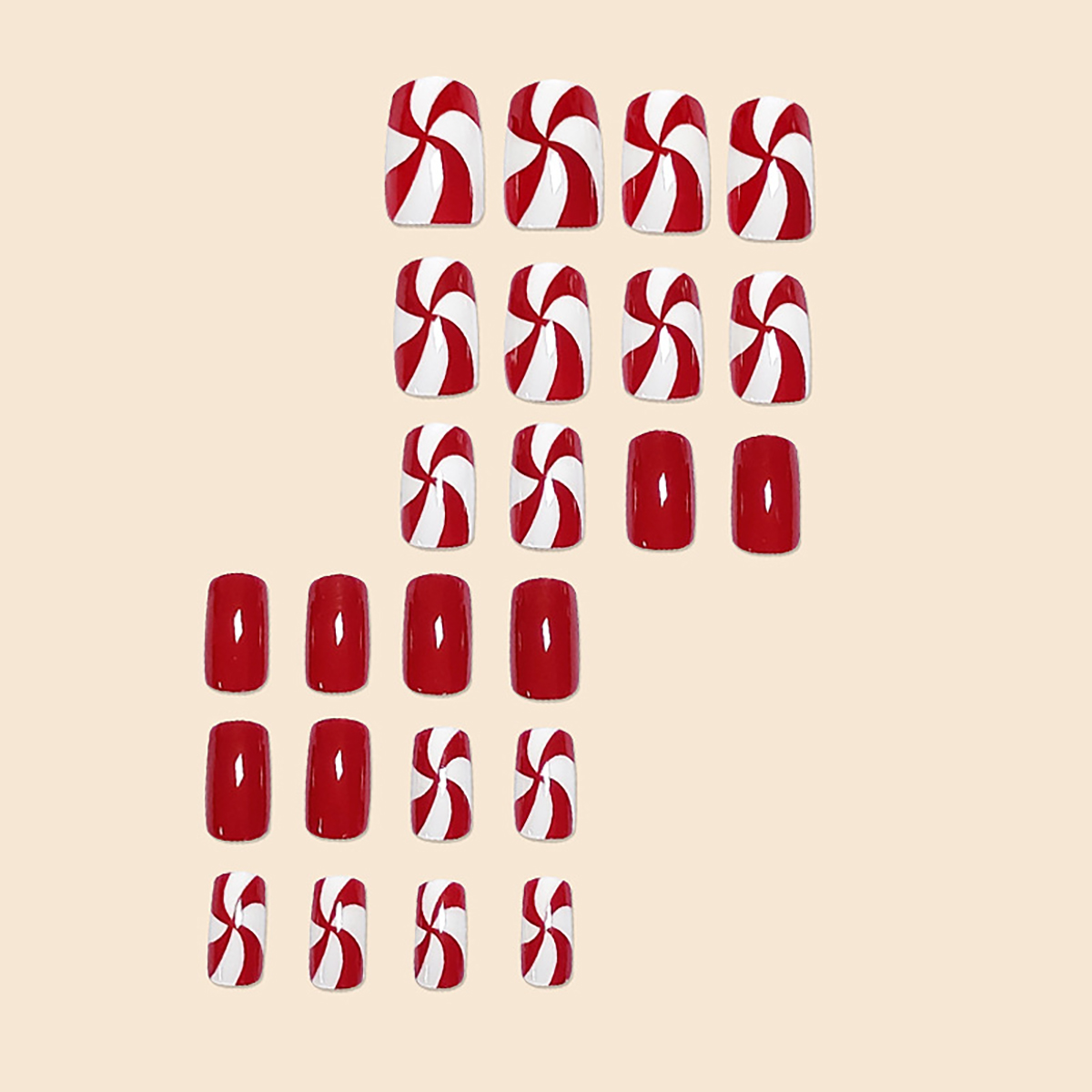 Candy Cane Red Nails