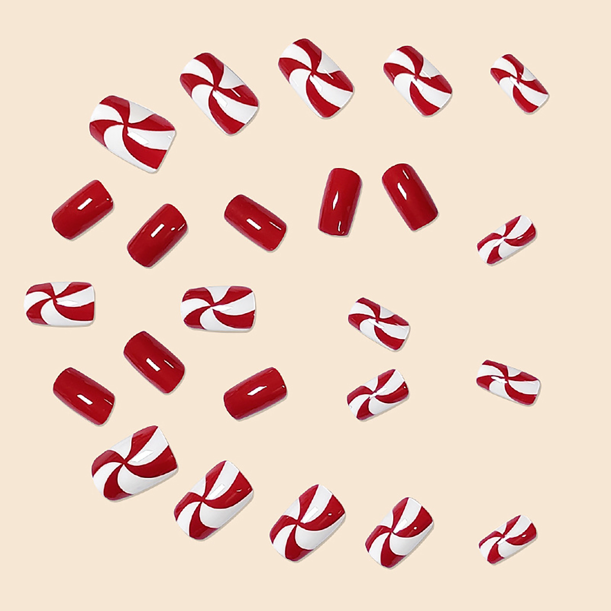 Candy Cane Red Nails