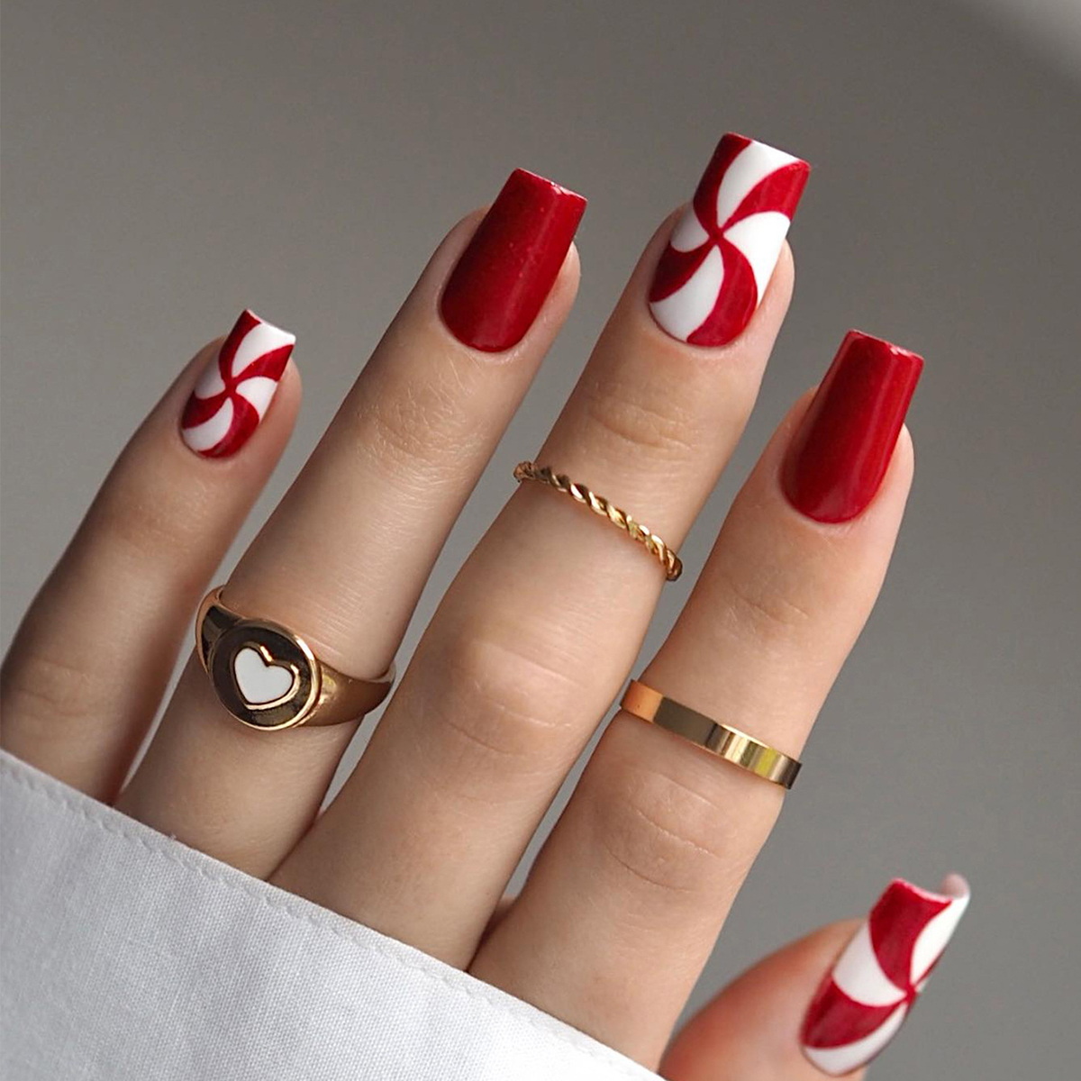 Candy Cane Red Nails