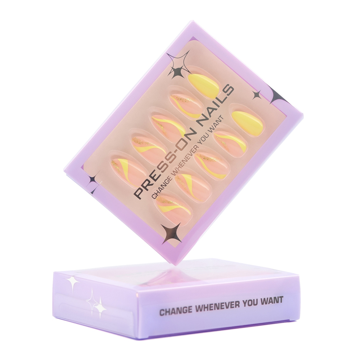 Solar Ripple Yellow Nails