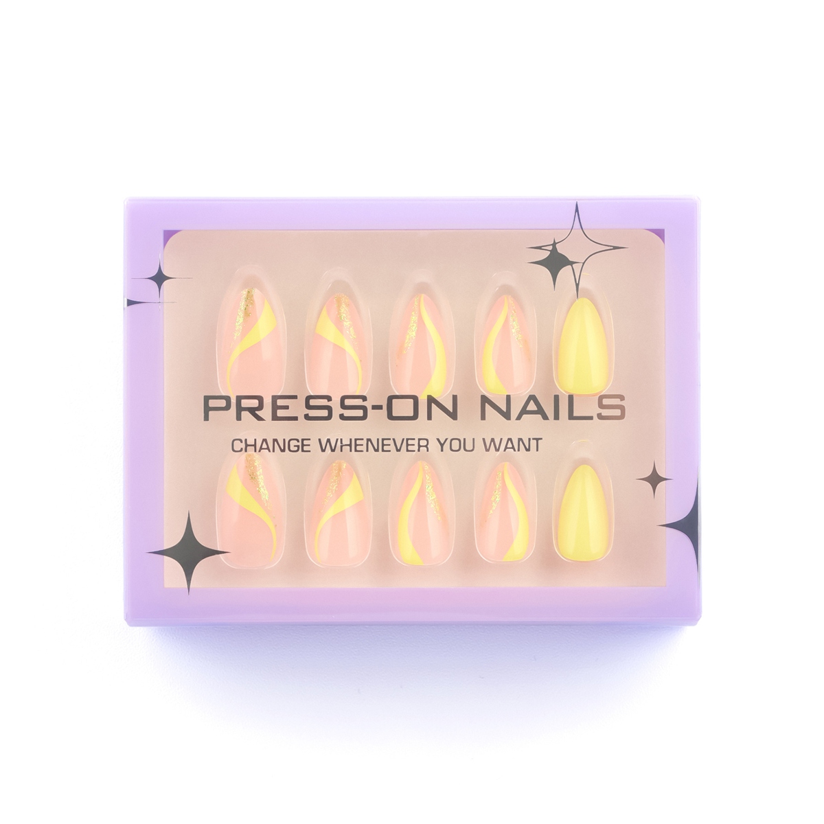 Solar Ripple Yellow Nails