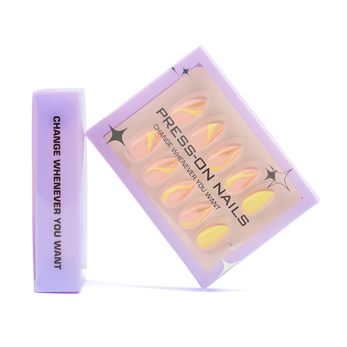 Solar Ripple Yellow Nails