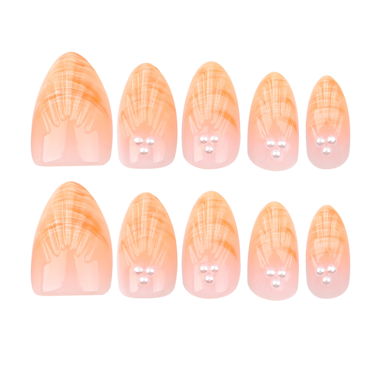 Hawaiian Shell Orange Nails