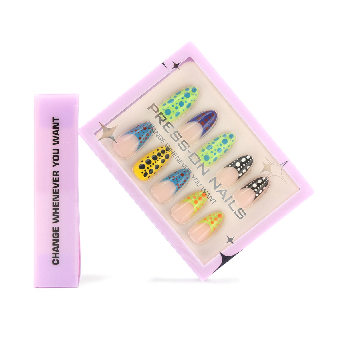 Colorful Spots Multicolor Nails