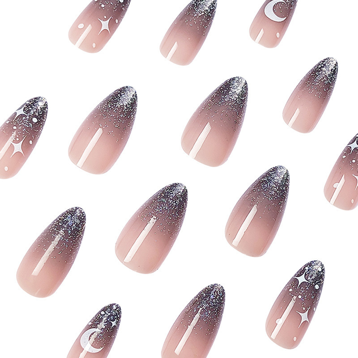 Mystic Moon Grey Nails