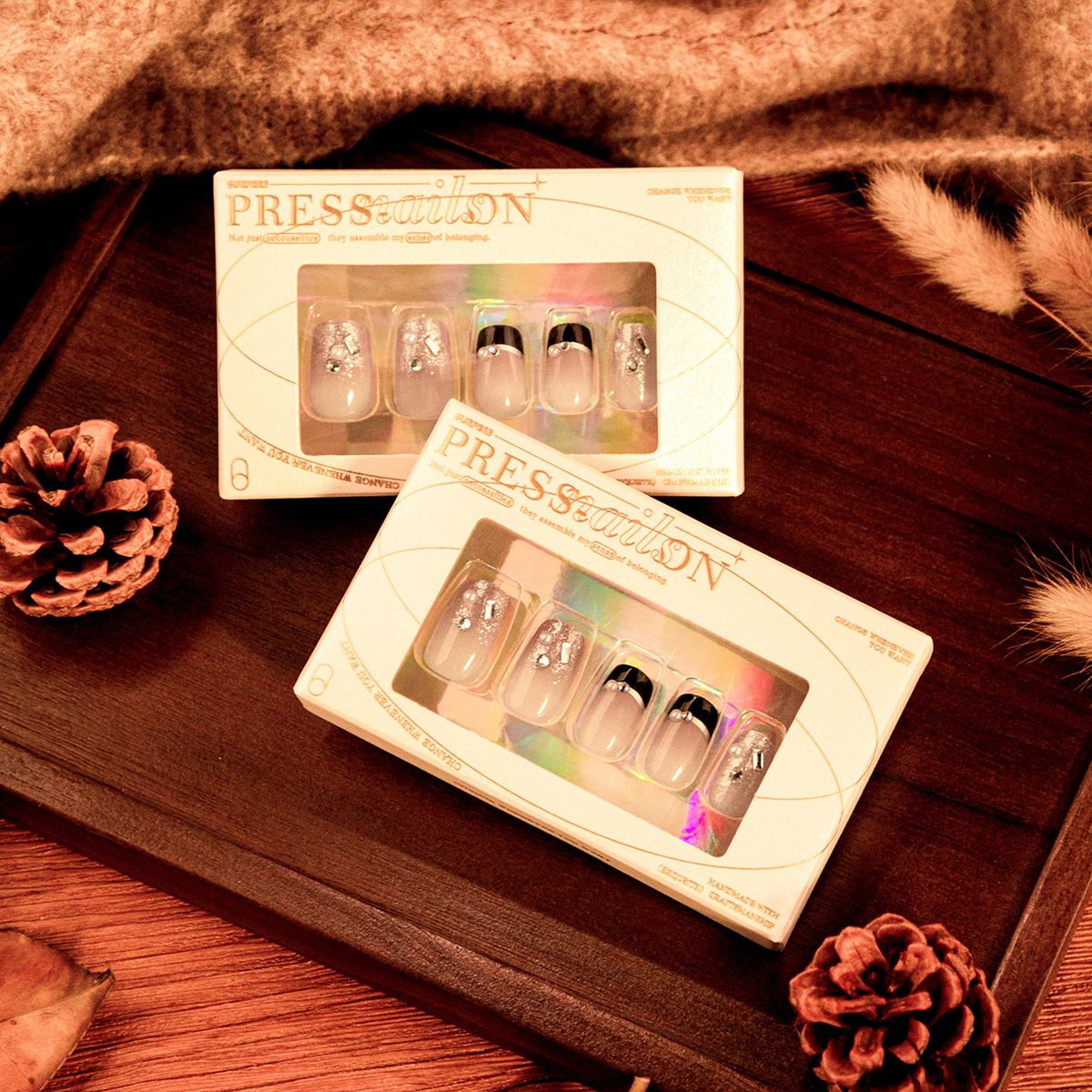 Night Pearl Black Nails