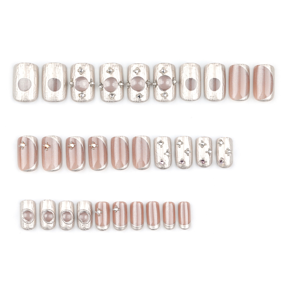 Glitter Latte Khaki Nails